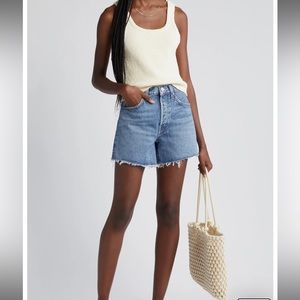 Agolde Parker Long Shorts in Skywave